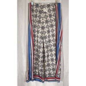 Zara Scarf Print Flowing Wide Leg High Waist Palazzo Trousers NWT Large